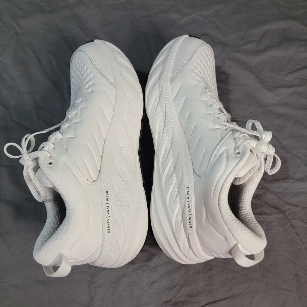 Hoka Bondi SR Running Shoes Womens 9 US White Work Sneaker Slip Resistant - Picture 10 of 14